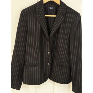 Chaps Wool Black Pin-Stripe Women's  Lined  Career  Executive Warm  ~ SZ 10